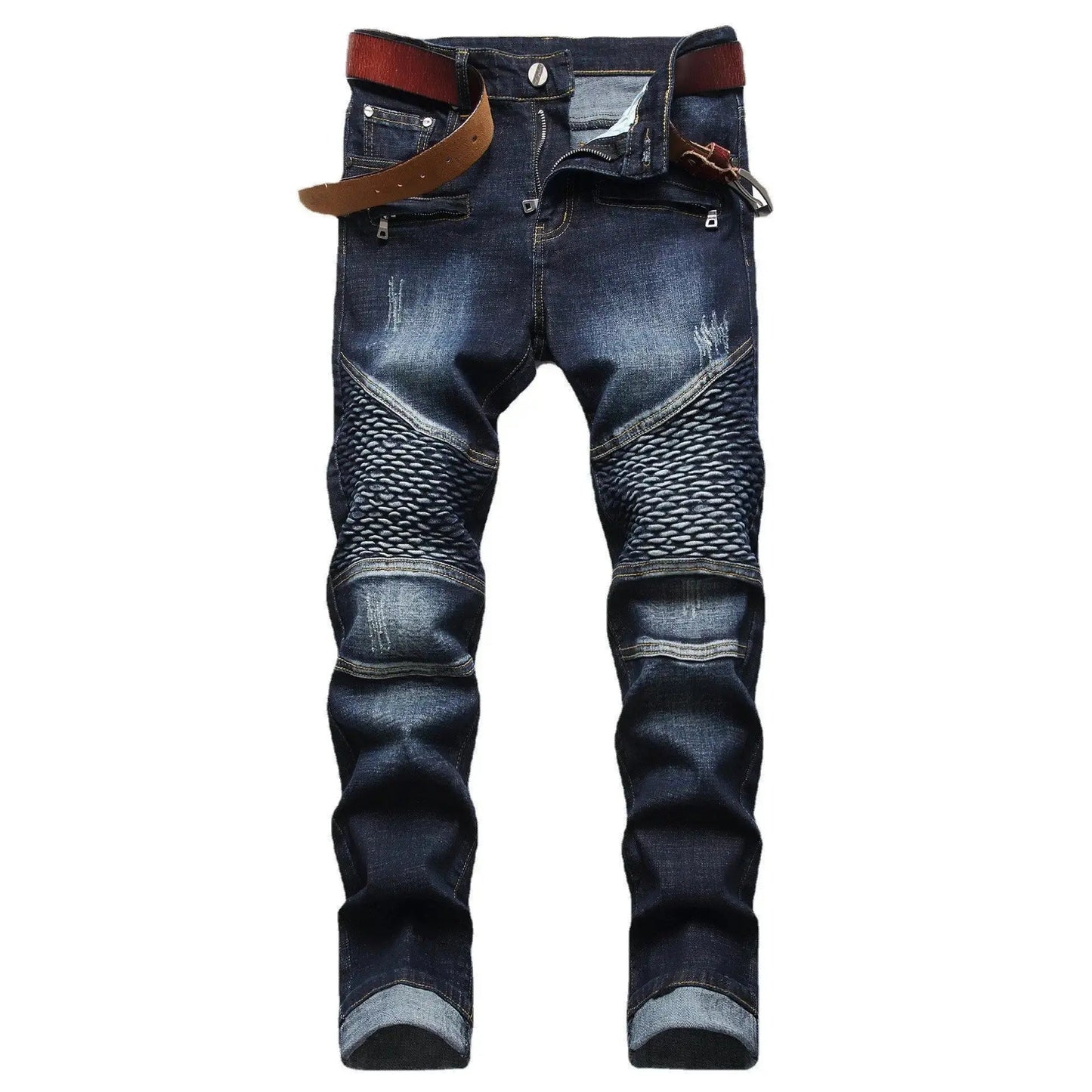 Men's Ripped Jeans Straight Fit Denim Pants AURASTRIDE